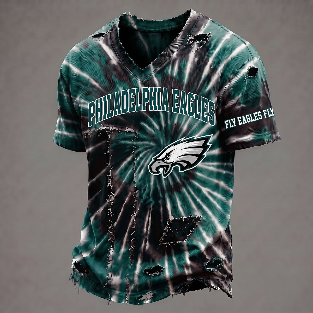 PREMIUM NFL X PHI EXCLUSIVE TIE DYE VNECK-TSHIRT LIMITED EDITION
