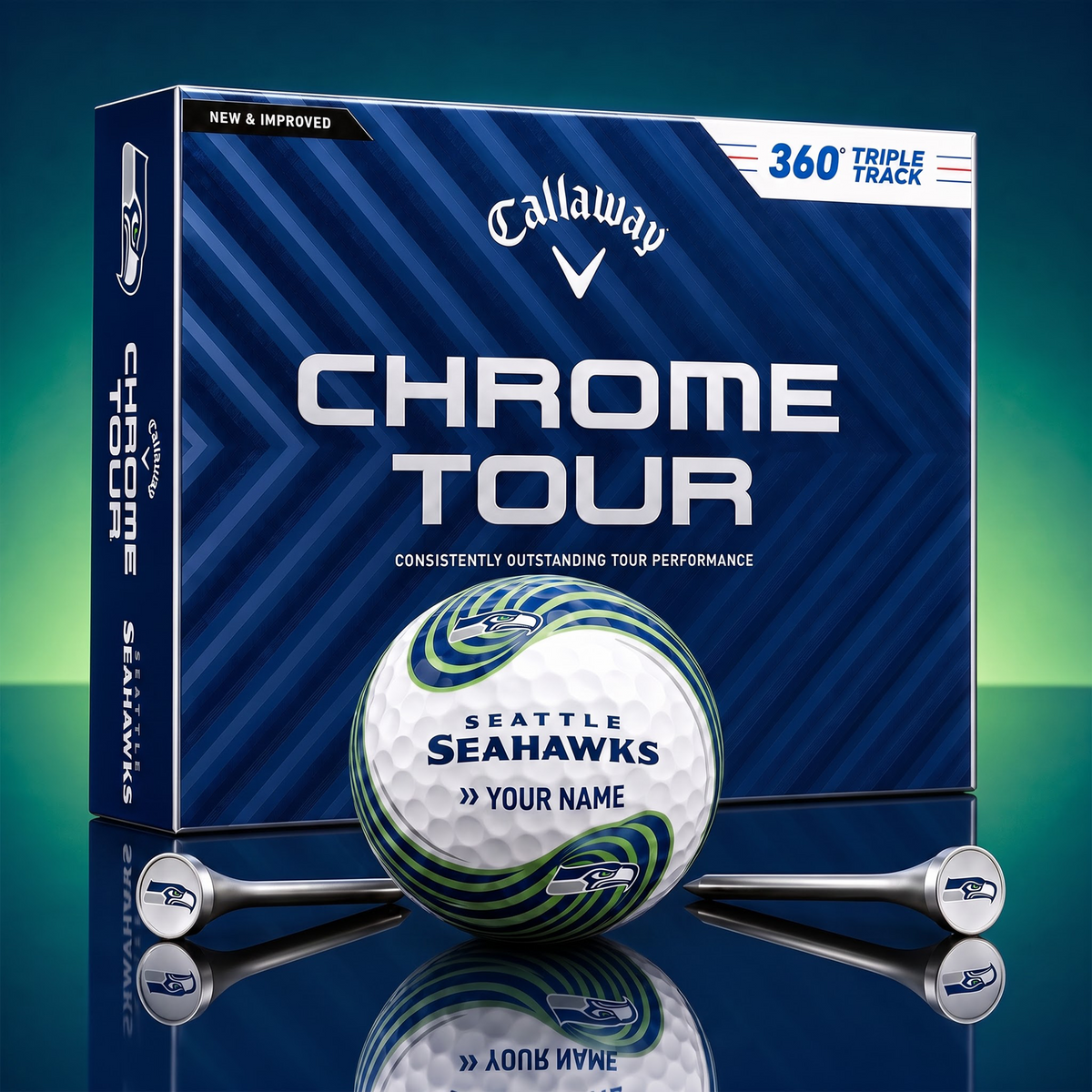 PREMIUM NFL X SS Glam-Lux PERSONALIZED TIE-Dye GOLF BALL V33 LIMITED EDTION