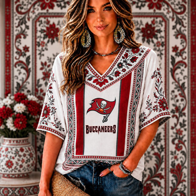 PREMIUM NFL X TBB EXCLUSIVE SILK V-NECK WOMAN SHIRT LIMITED EDITION