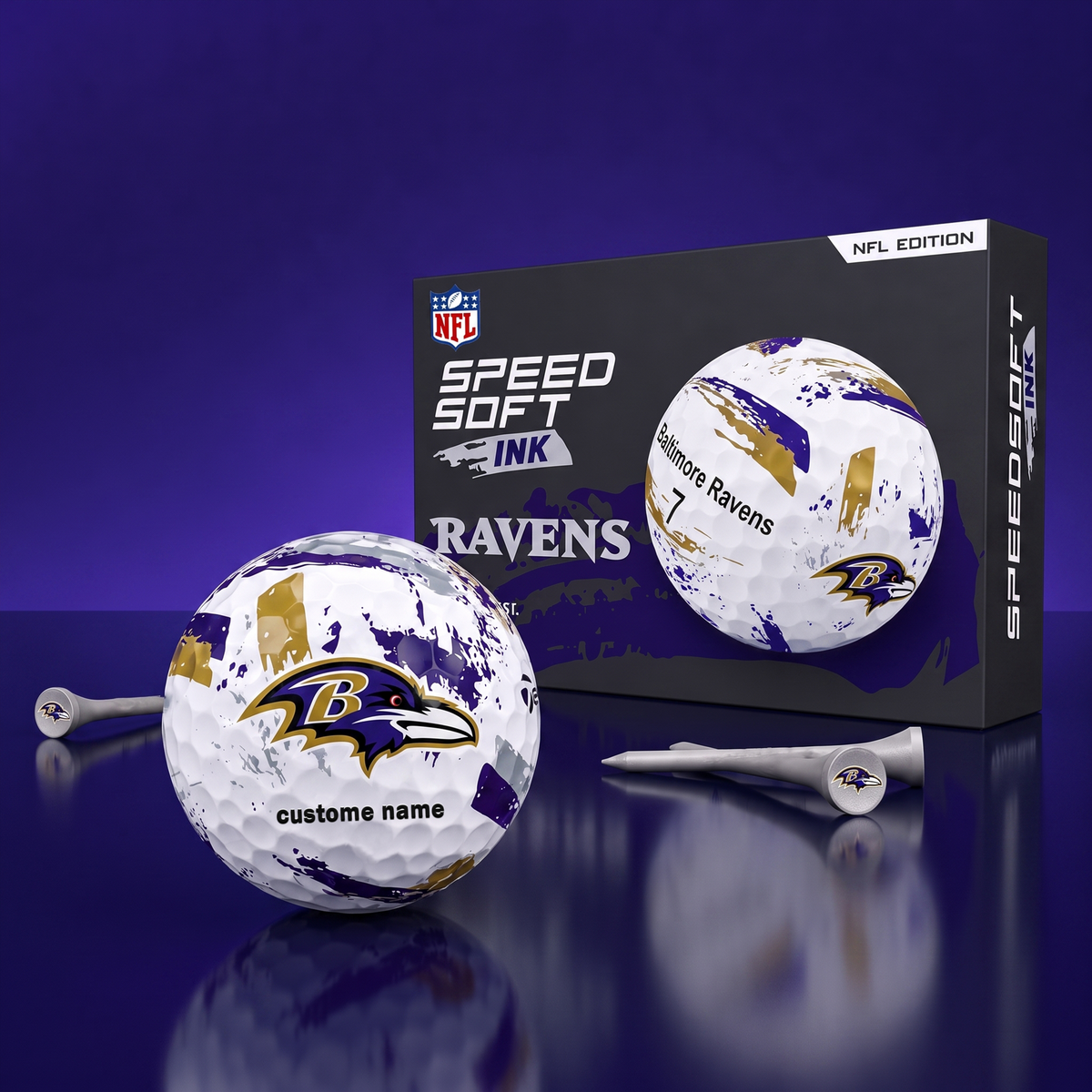 PREMIUM NFL x BR EXCLUSIVE Speedsoft Ink Golf Balls Set Limited Editions V3