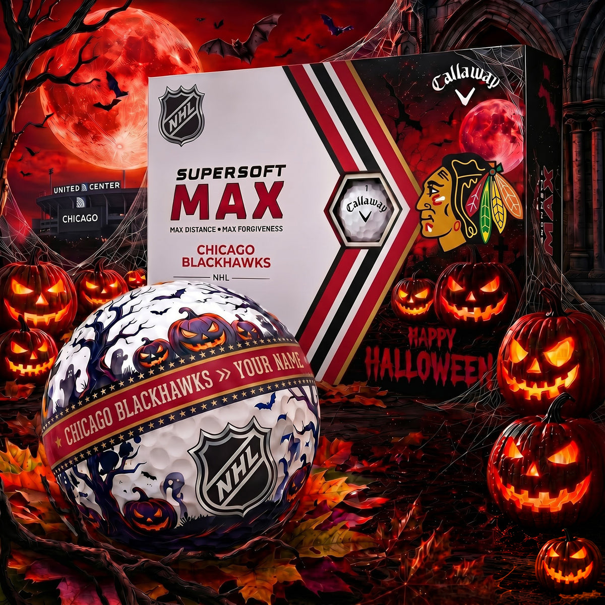 PREMIUM NHL X CB SPOOKY SEASON PERSONALIZED GOLF BALL V3 COLLECTION