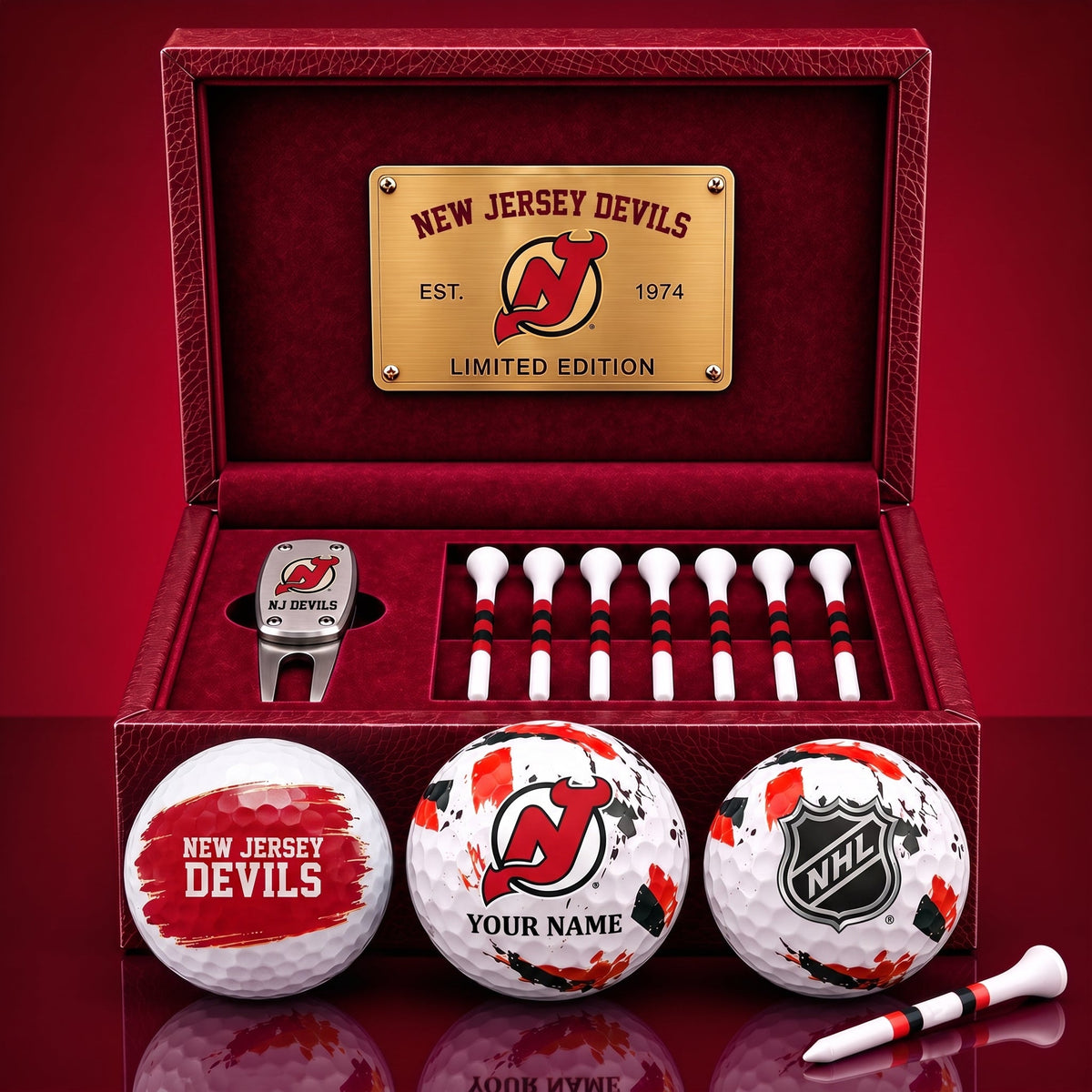 PREMIUM NHL X NJD EXCLUSIVE PERSONALIZED GOLF BALL SET LIMITED EDTION