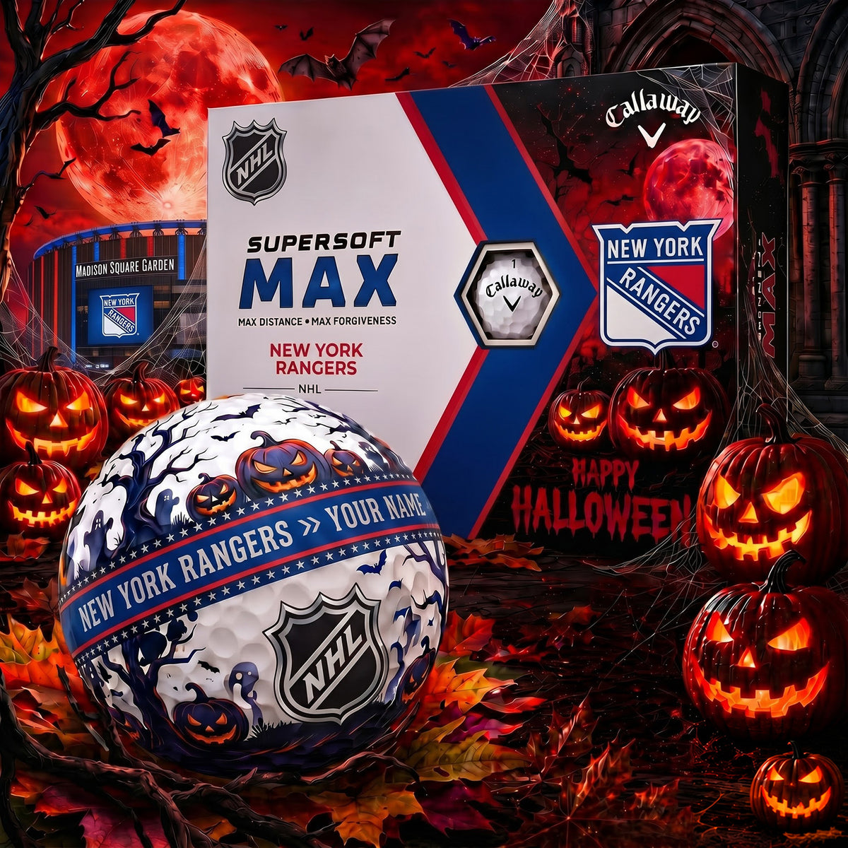 PREMIUM NHL X NYR SPOOKY SEASON PERSONALIZED GOLF BALL V3 COLLECTION