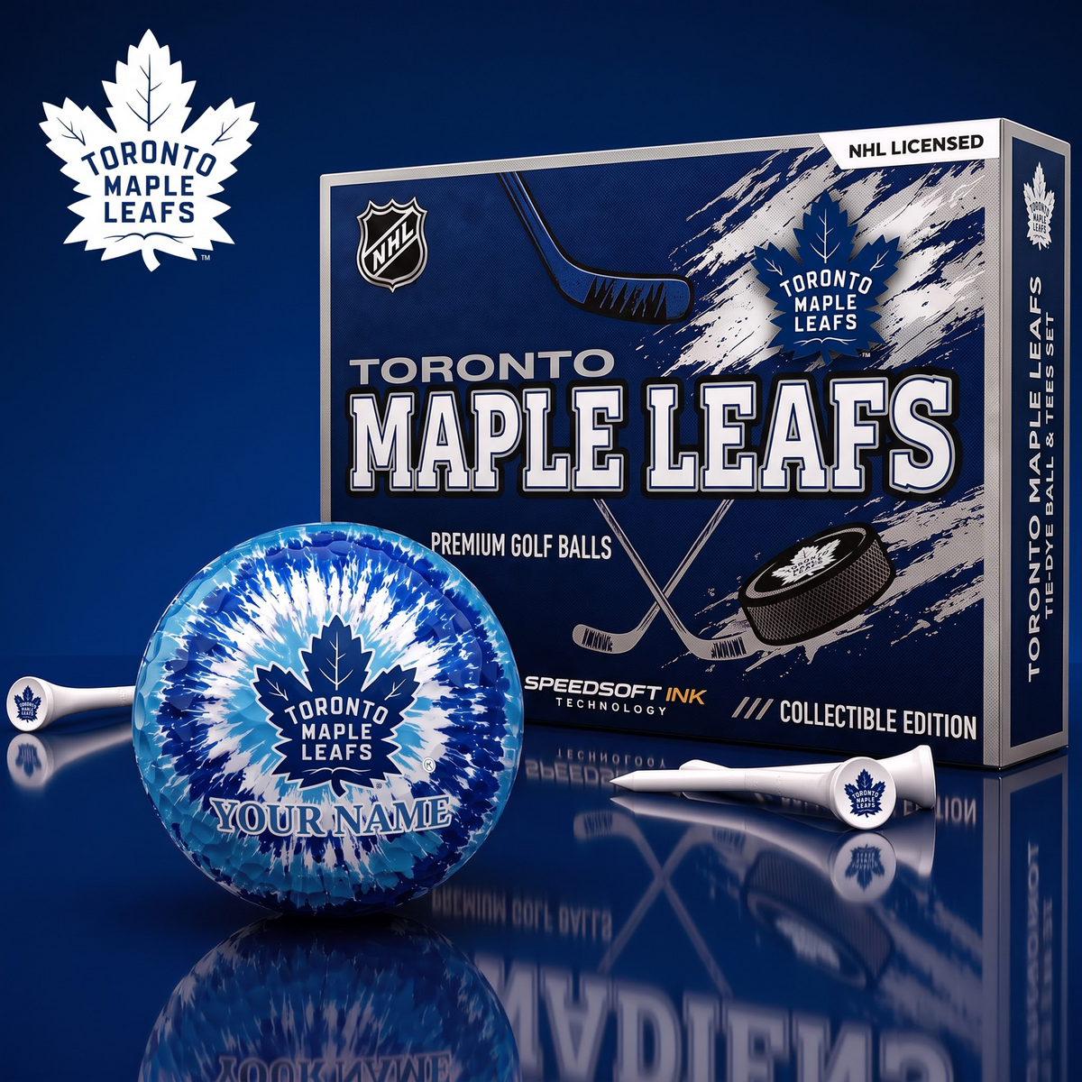 PREMIUM NHL X TML EXCLUSIVE PERSONALIZED TIE-Dye OLF BALL SET LIMITED EDTION