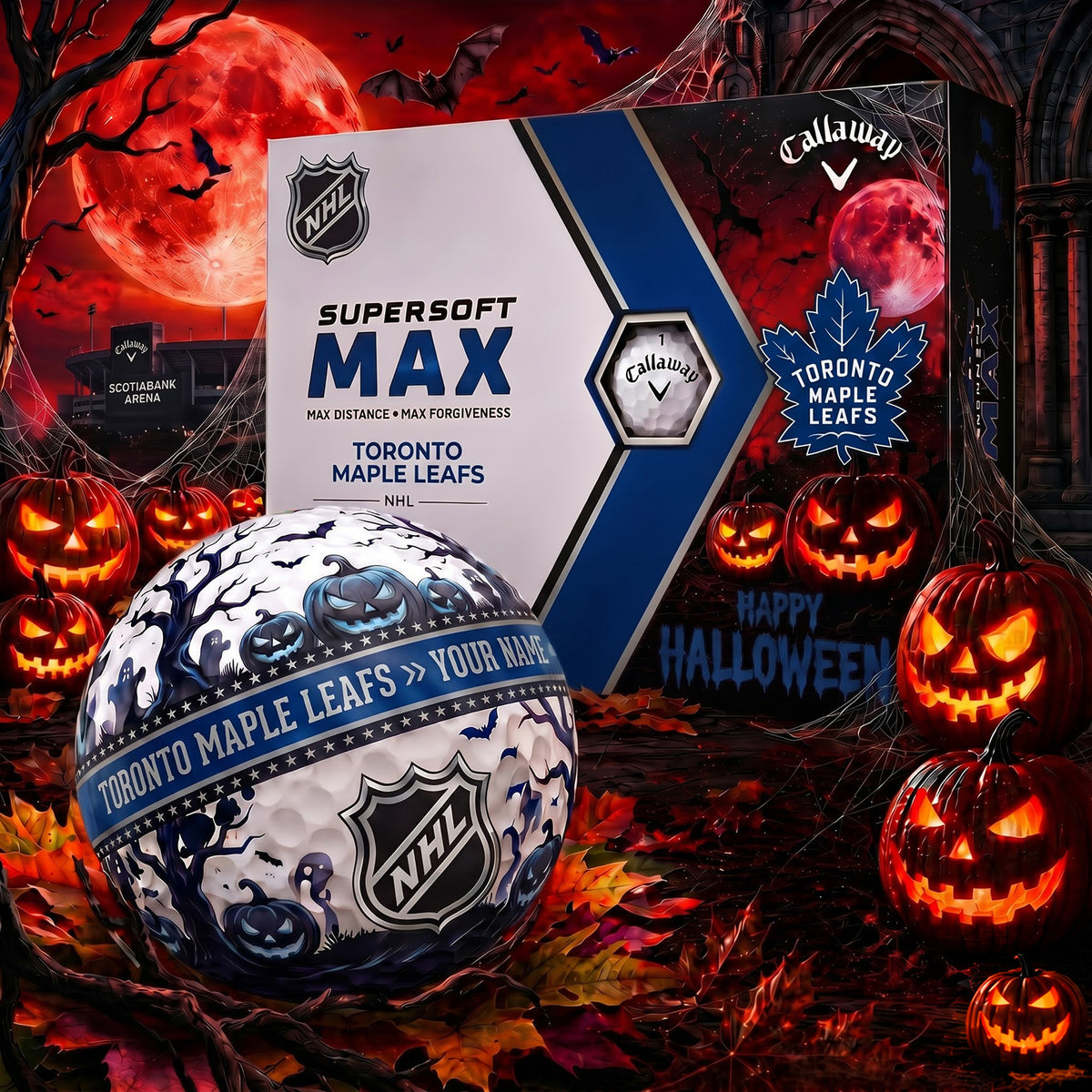 PREMIUM NHL X TML SPOOKY SEASON PERSONALIZED GOLF BALL V3 COLLECTION