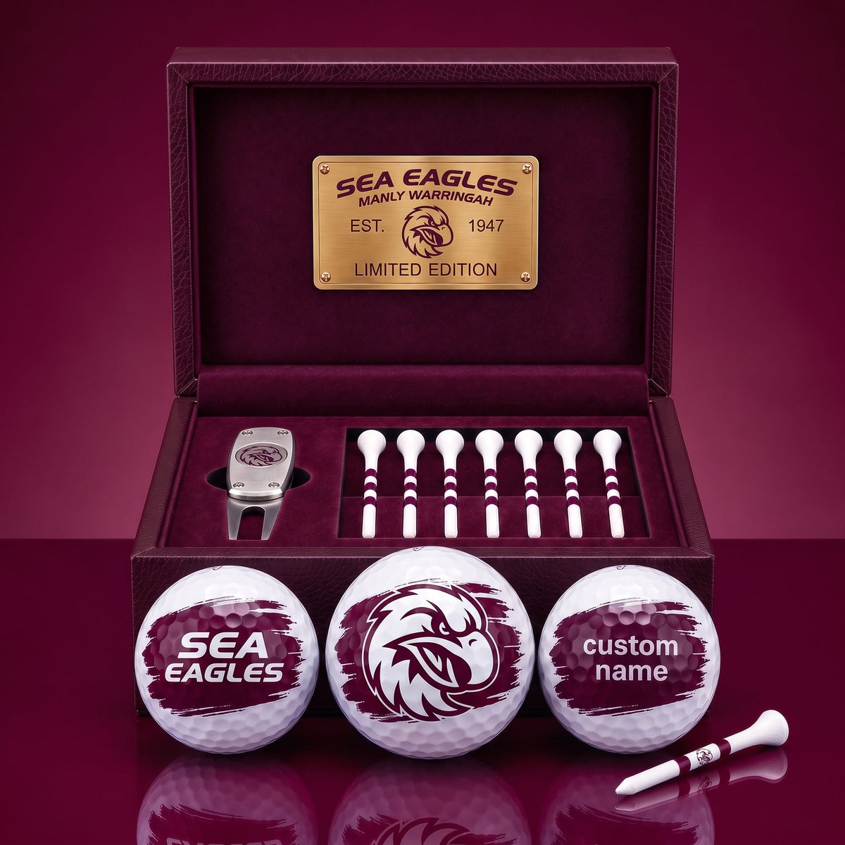 PREMIUM NRL X MWSE EXCLUSIVE PERSONALIZED GOLF BALL SET LIMITED EDTION