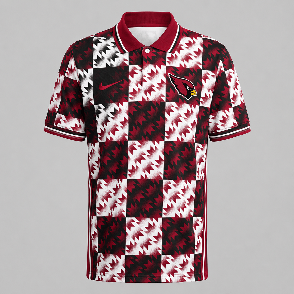 Premium NFL x ARI Menƒ??s Retro Geometric Pattern Polo Shirt