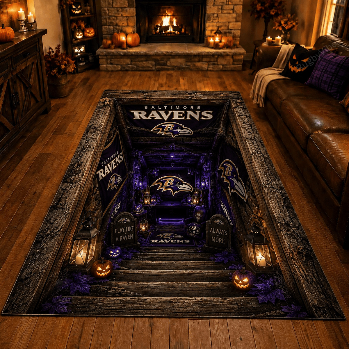 Premium NFL x BAL Halloween Rug