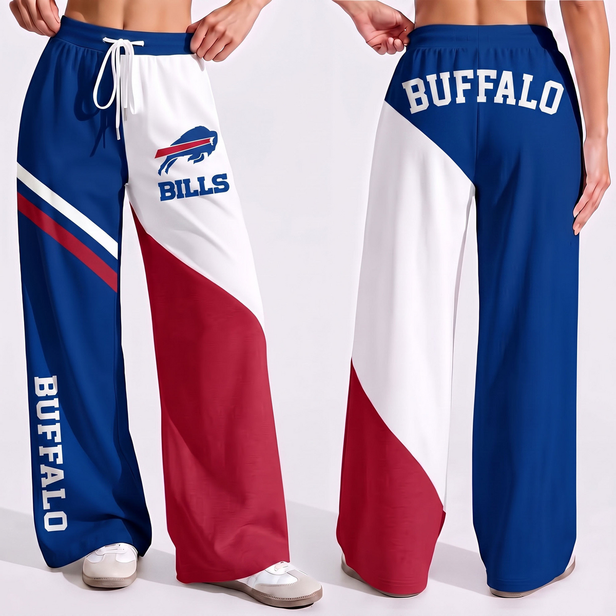Premium NFL x BUF Game Day Color Block Wide Leg Pants