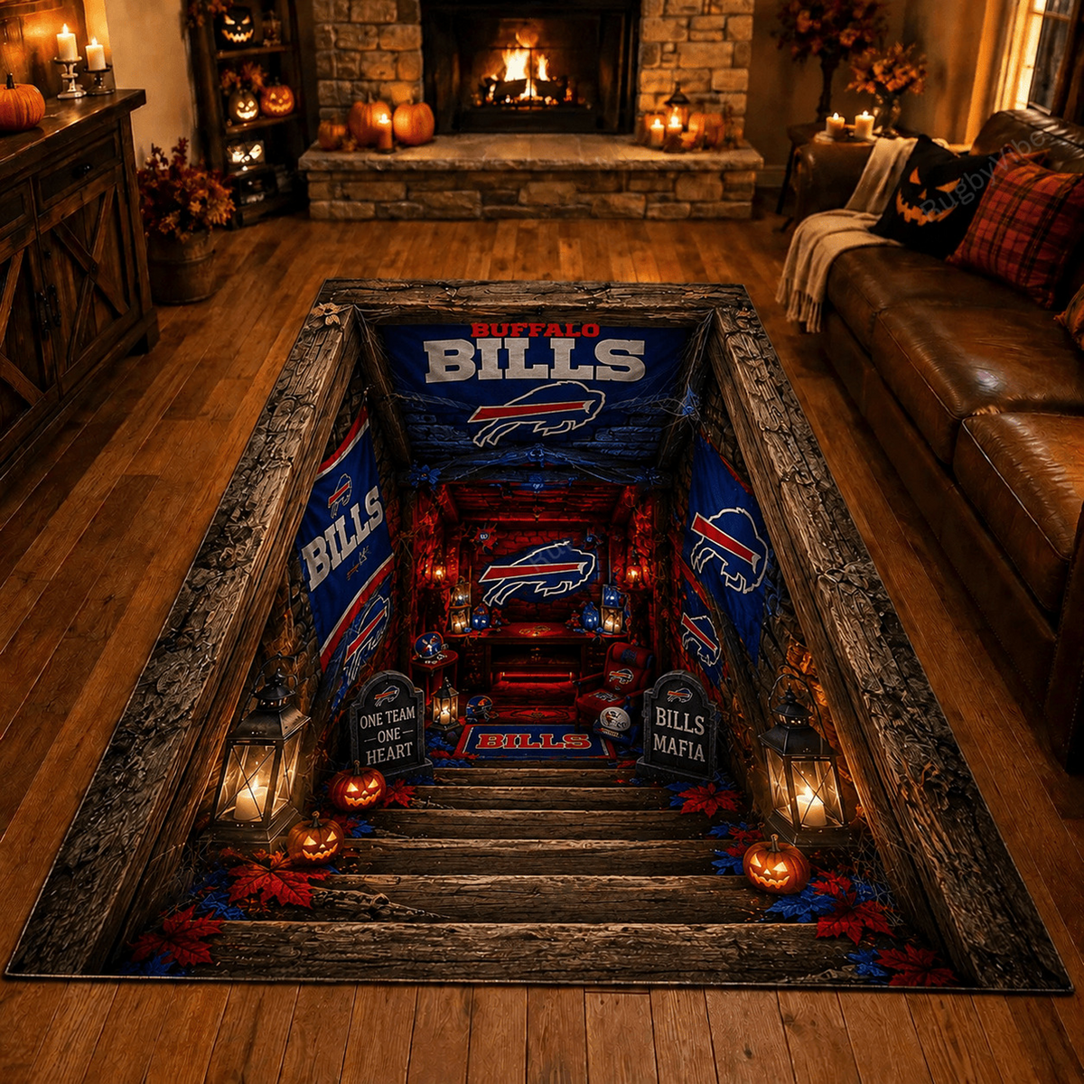 Premium NFL x BUF Halloween Rug