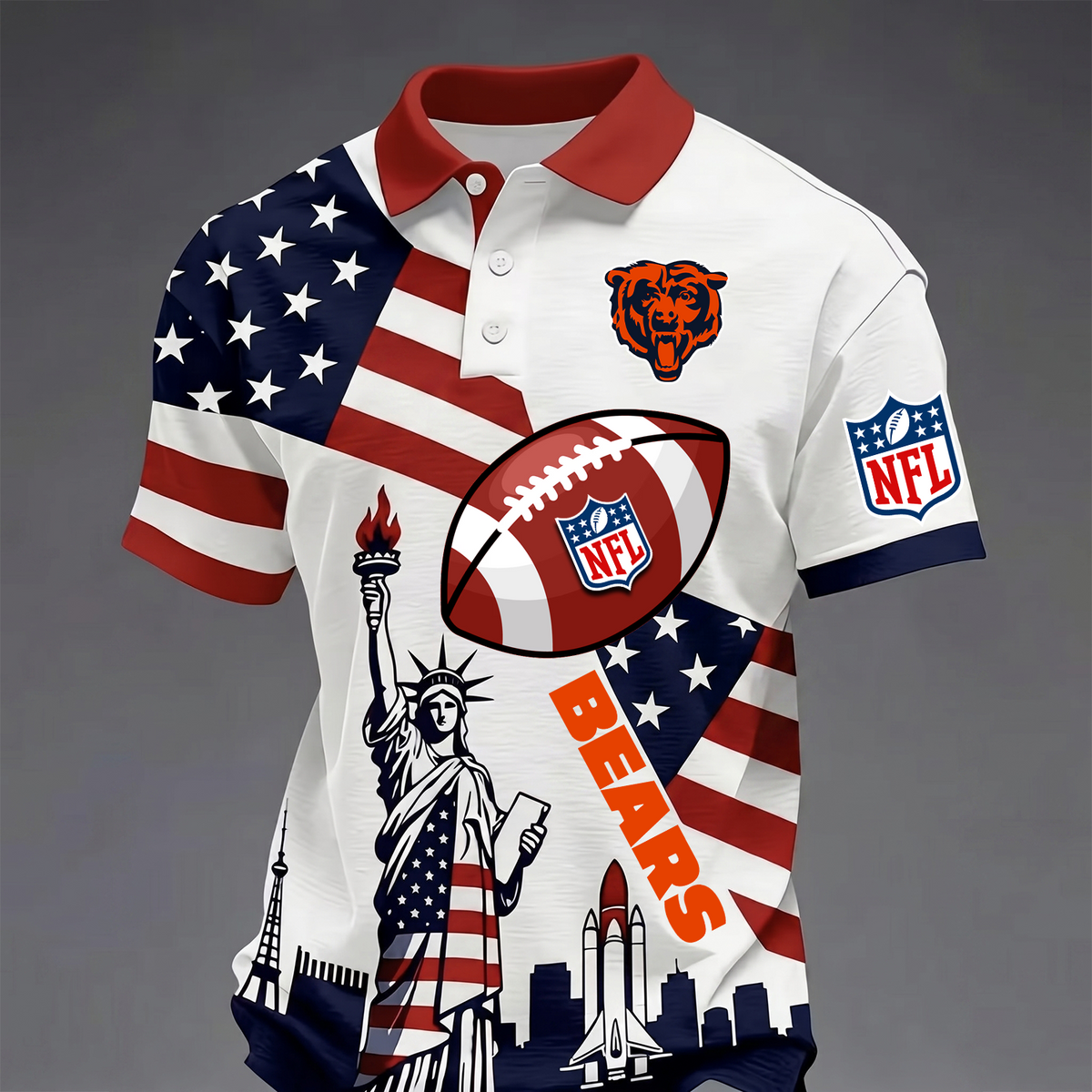 Premium NFL x CHI USA 250 Year Anniversary Polo Shirt 200626