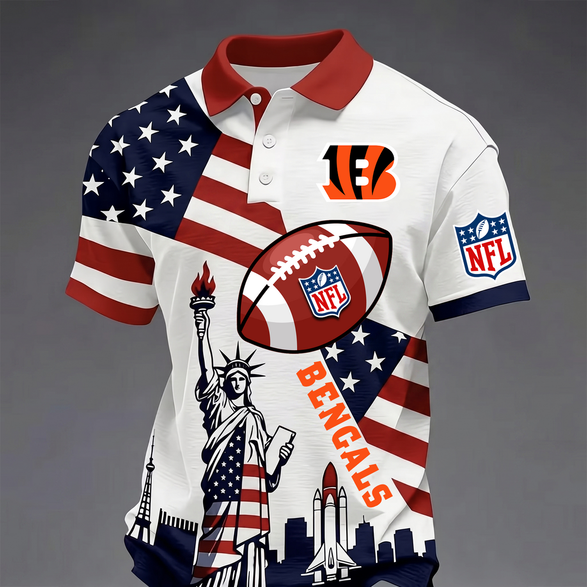 Premium NFL x CIN USA 250 Year Anniversary Polo Shirt 200626