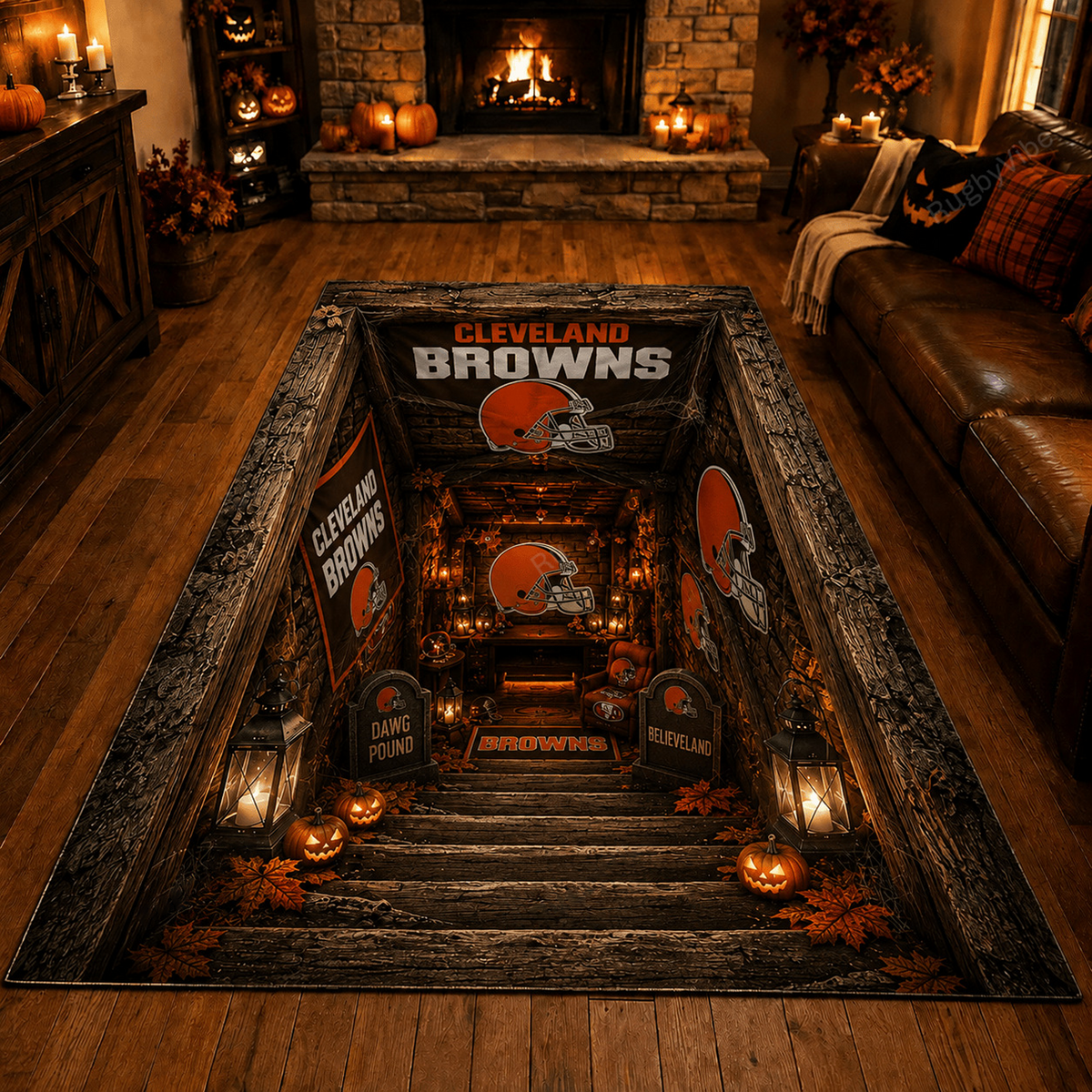 Premium NFL x CLE Halloween Rug