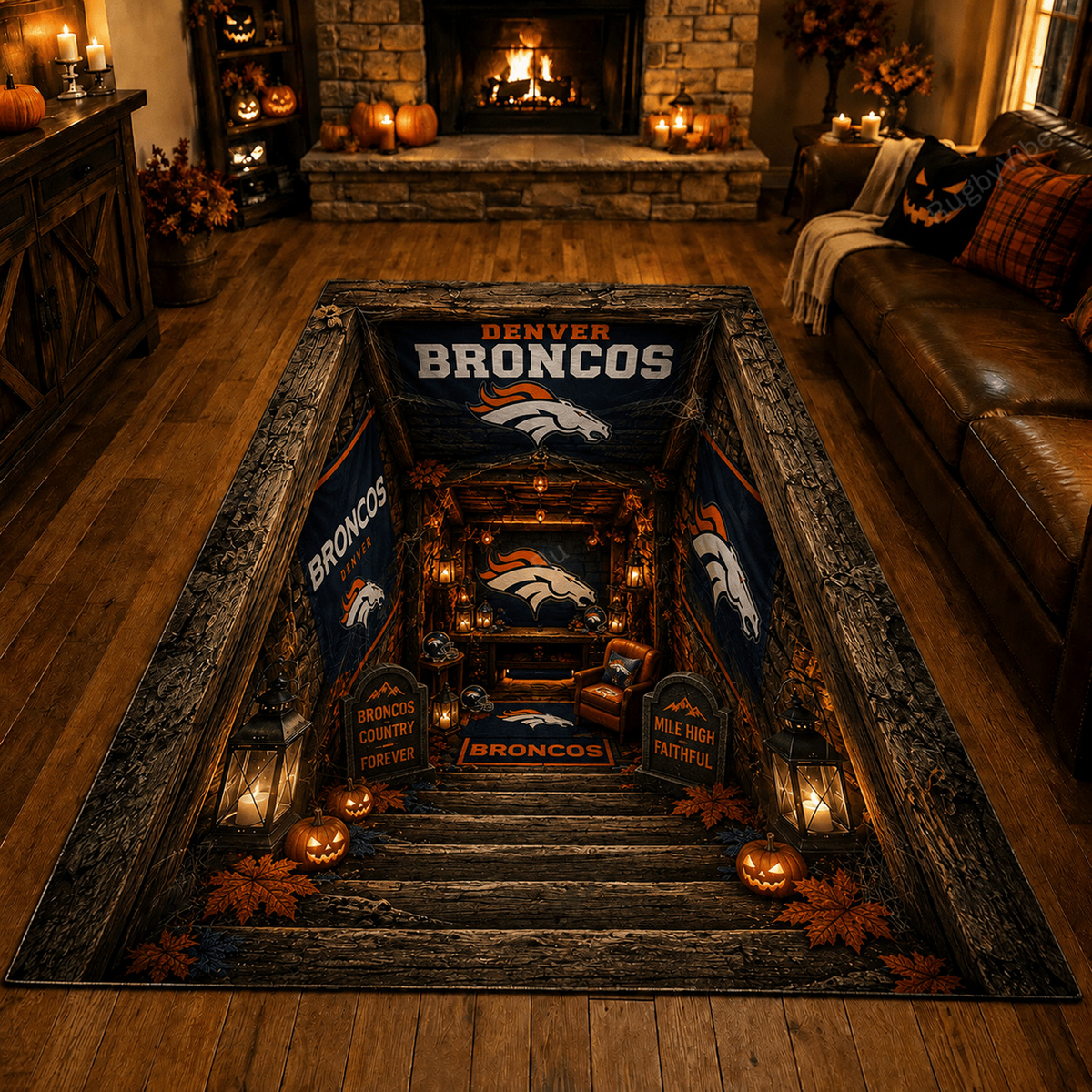 Premium NFL x DEN Halloween Rug