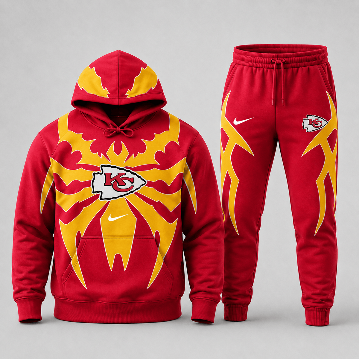Premium NFL x KCC Spider Web Graphic Hoodie & Jogger Pants Set