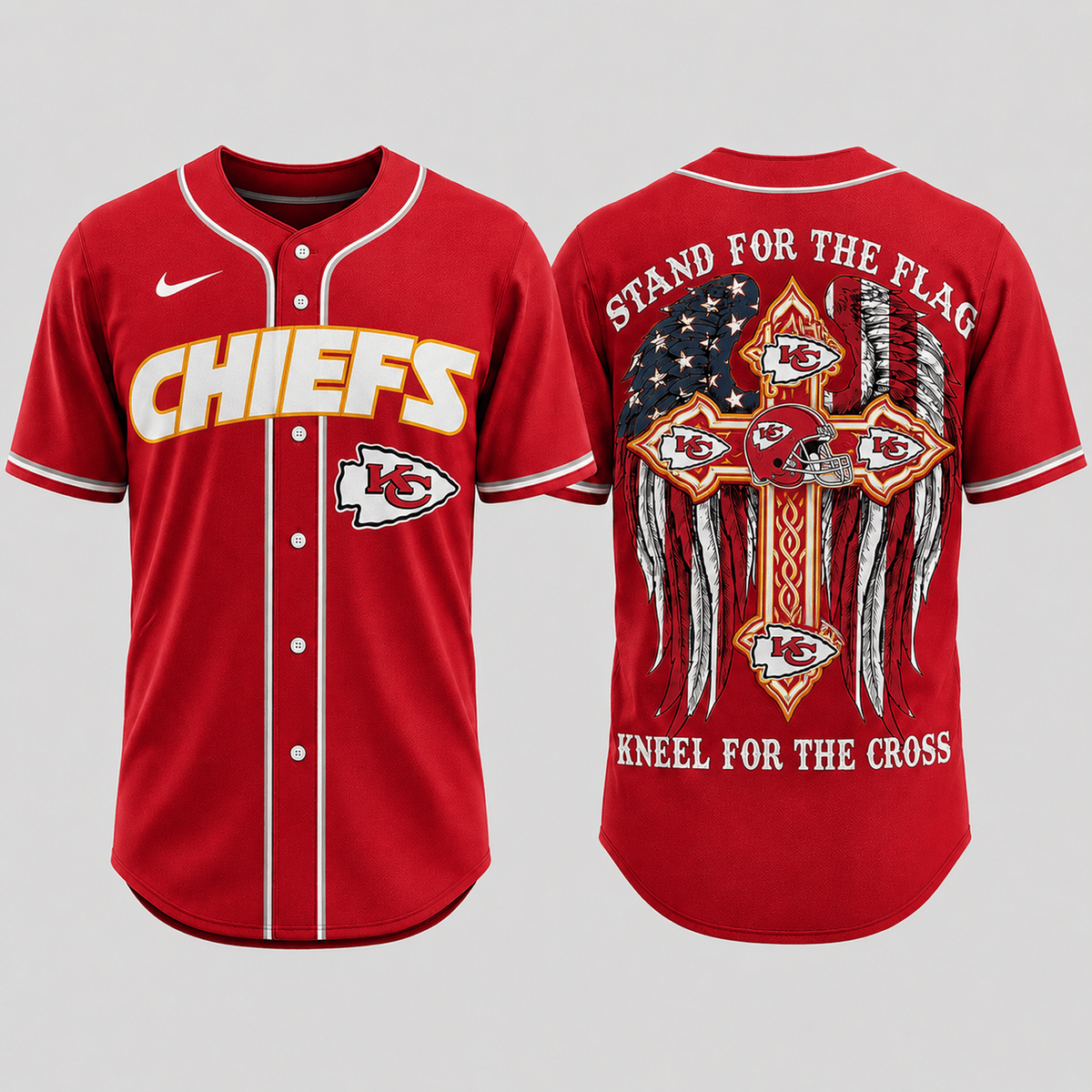Premium NFL x KCC Stand For The Flag Kneel For The Cross Jersey Shirt