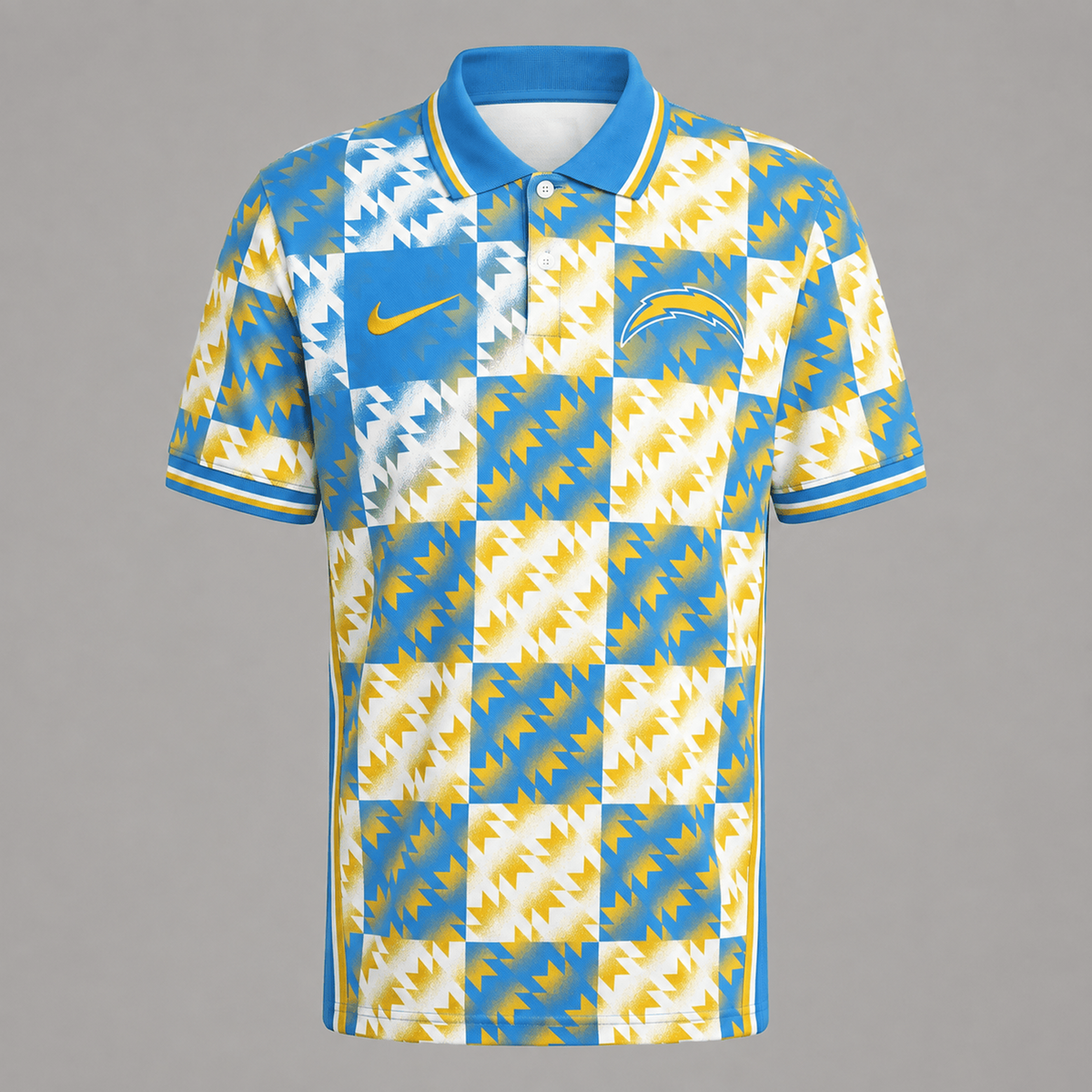 Premium NFL x LAC Menƒ??s Retro Geometric Pattern Polo Shirt