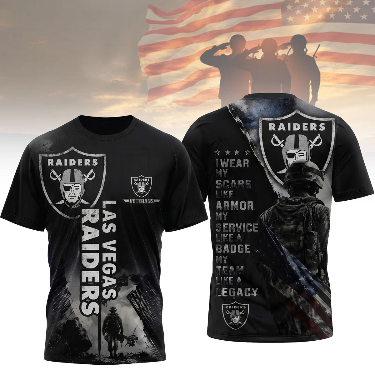 Premium NFL x LVR Veterans Legacy Team 3D Shirt