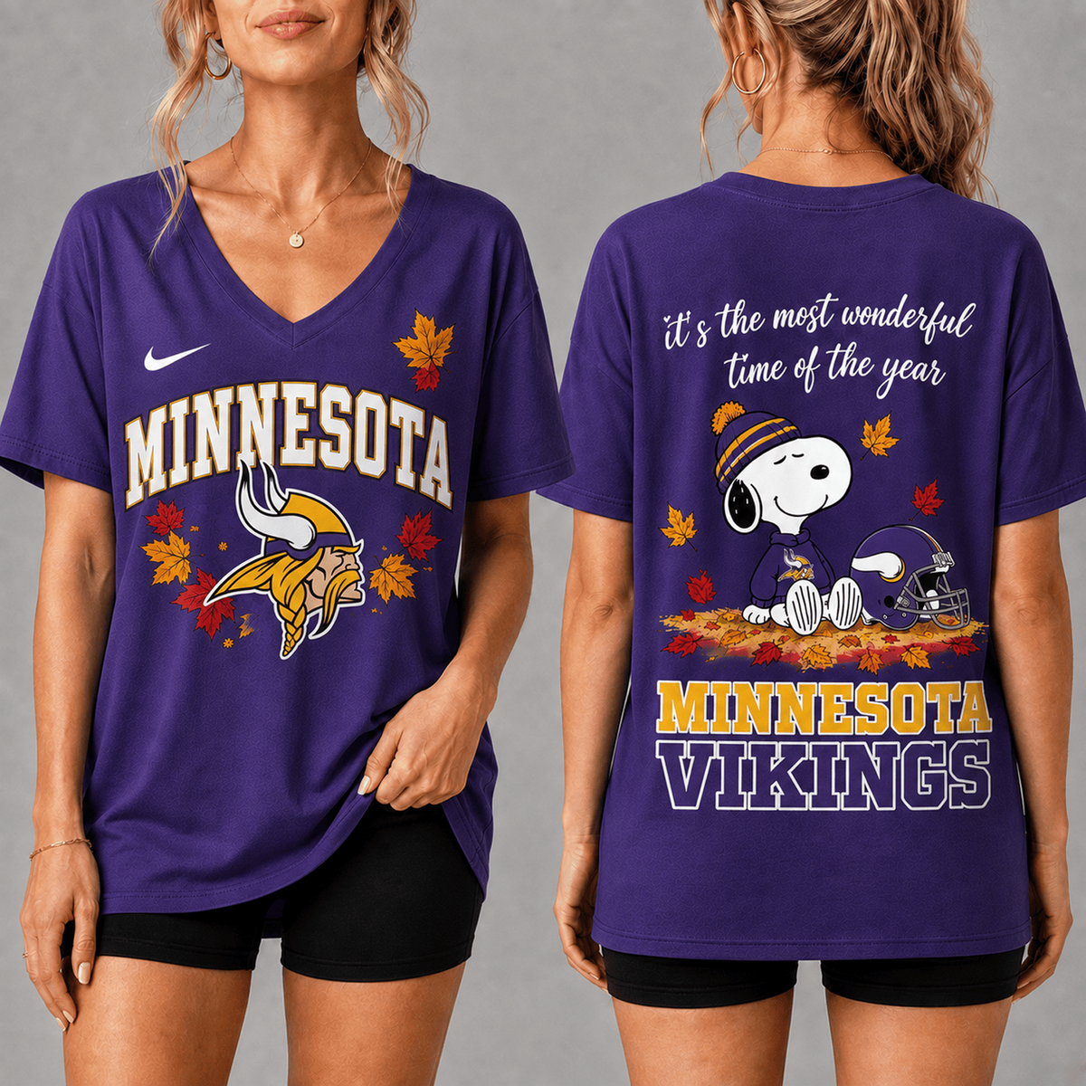 Premium NFL x MIN Fall Football Season Comfort V-neck