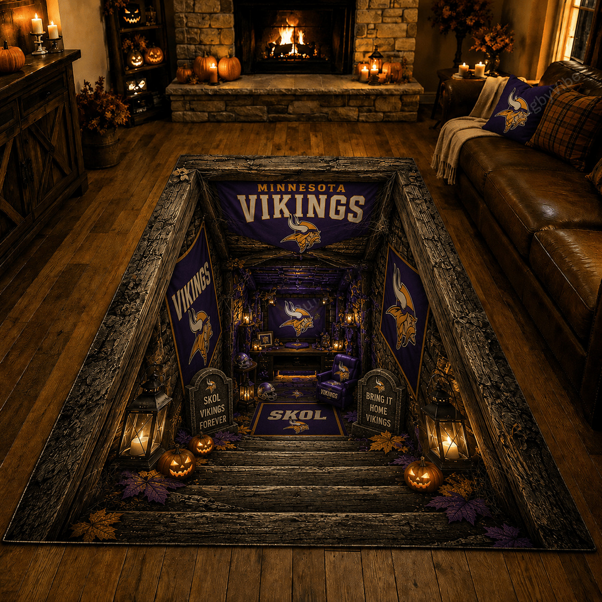 Premium NFL x MIN Halloween Rug