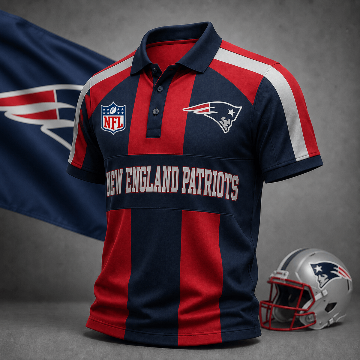Premium NFL x NEP Heritage Stripe Rugby Polo Shirt