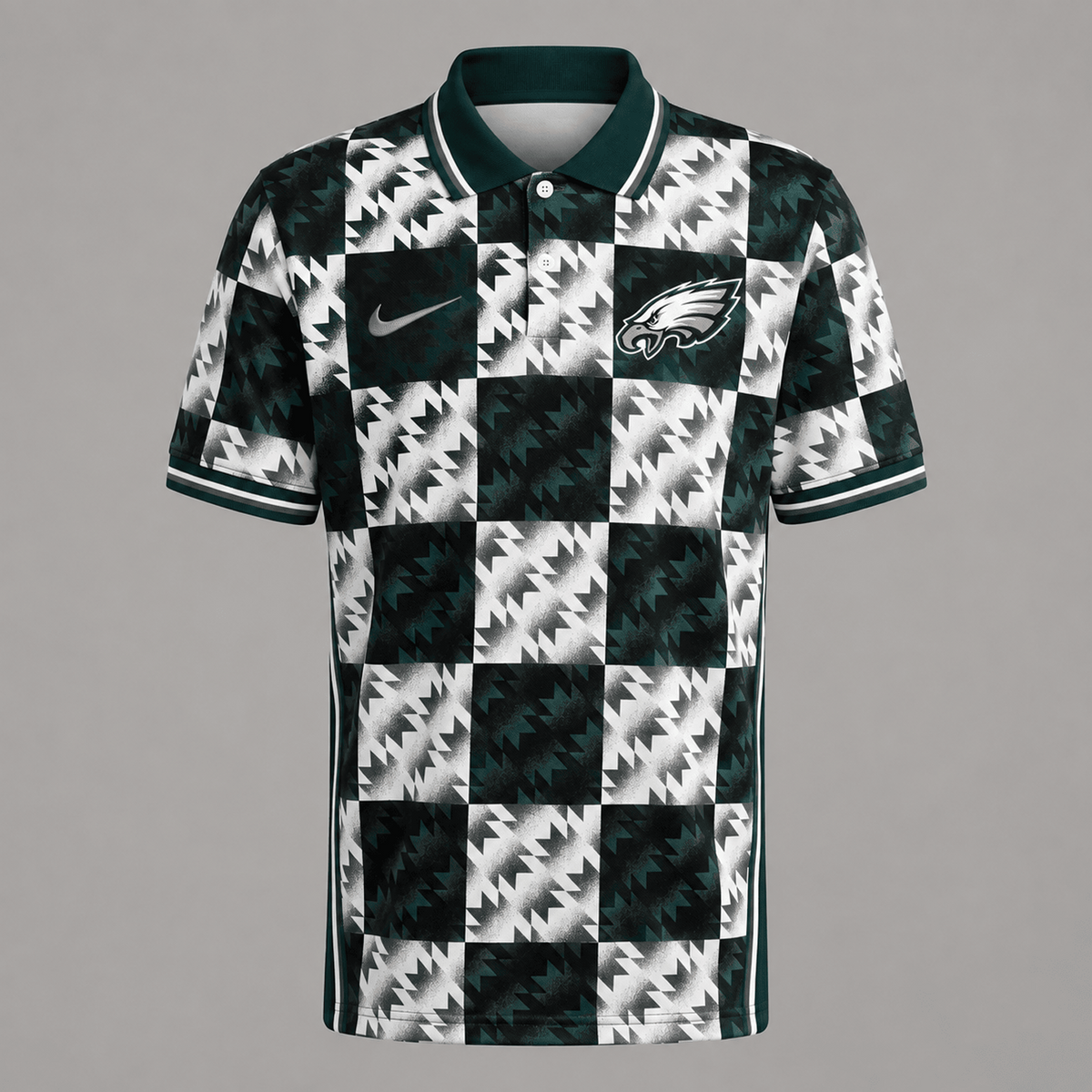 Premium NFL x PHI Menƒ??s Retro Geometric Pattern Polo Shirt
