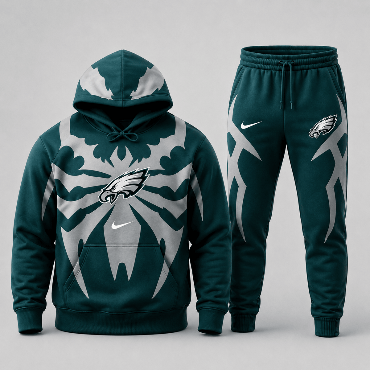 Premium NFL x PHI Spider Web Graphic Hoodie & Jogger Pants Set