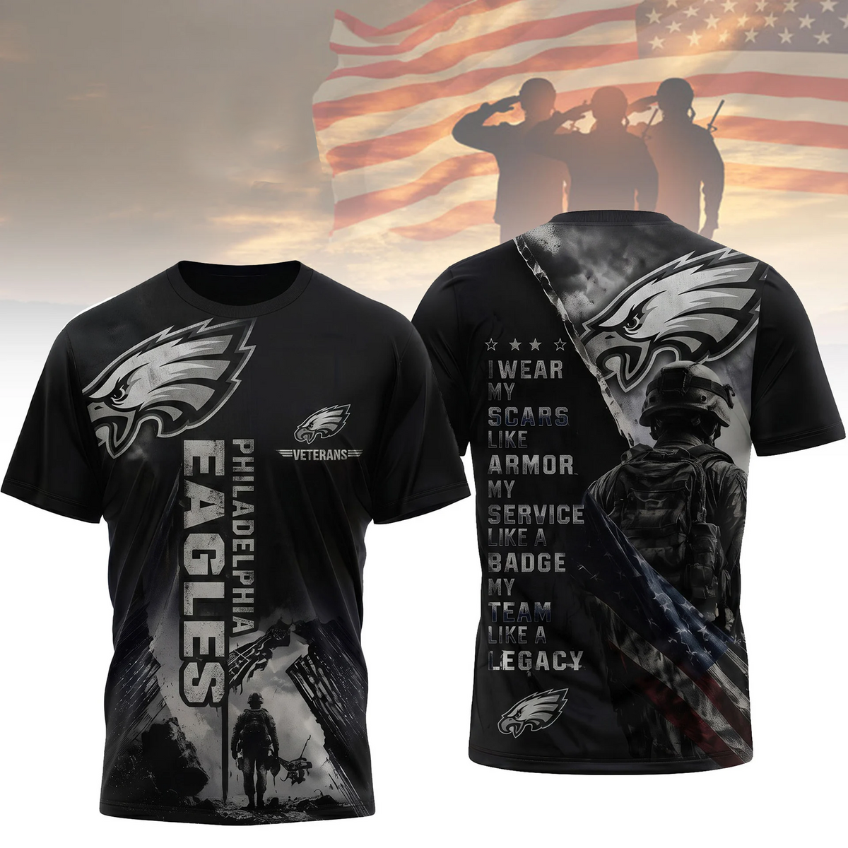 Premium NFL x PHI Veterans Legacy Team 3D Shirt