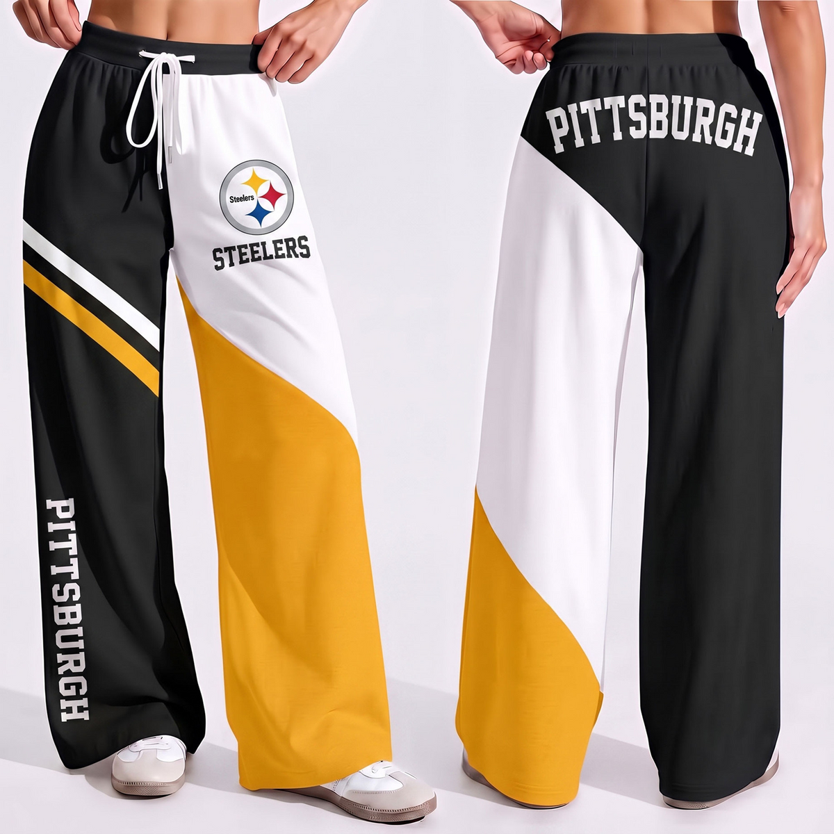 Premium NFL x PIT Game Day Color Block Wide Leg Pants
