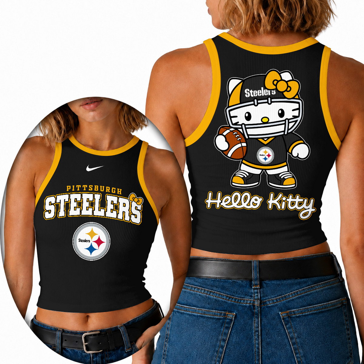 Premium NFL x PIT Hello Kitty Tank Top