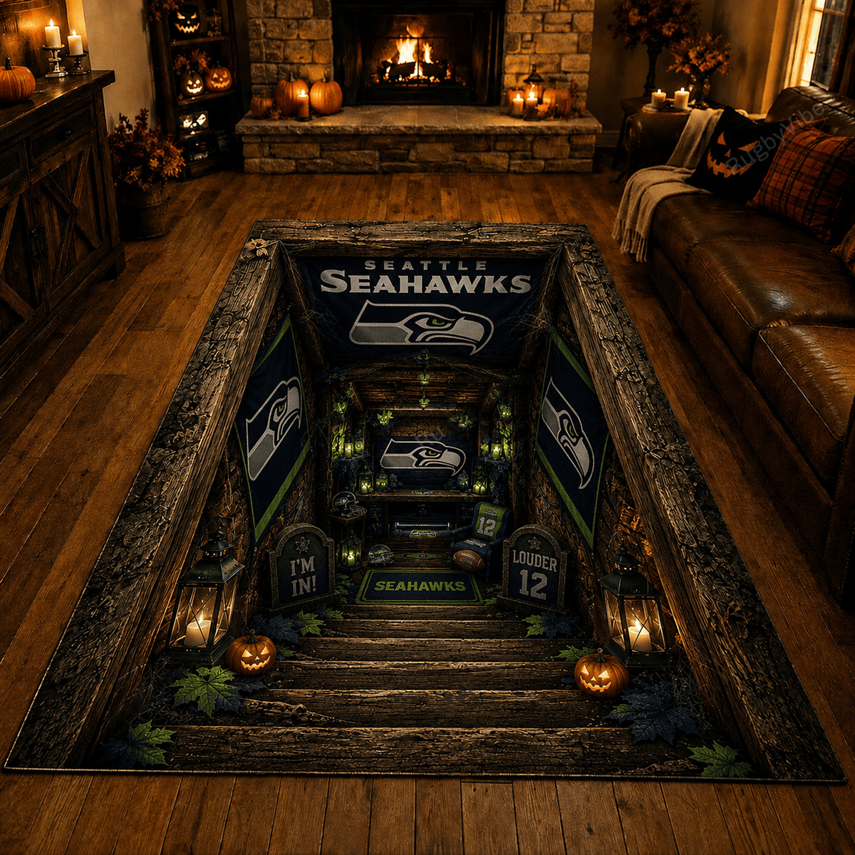 Premium NFL x SEA Halloween Rug