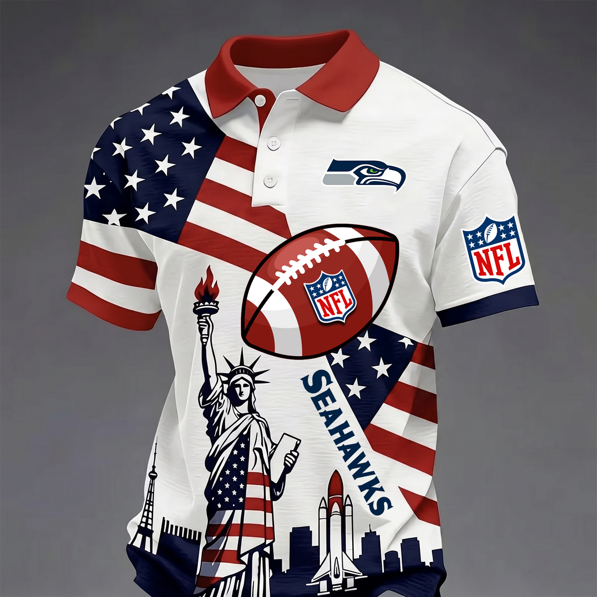 Premium NFL x SEA USA 250 Year Anniversary Polo Shirt 200626