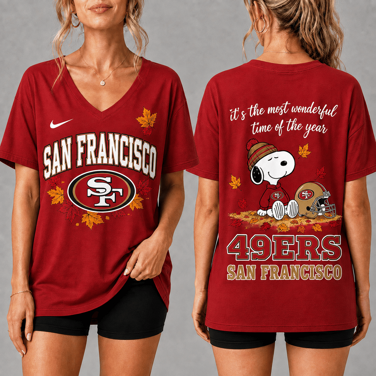 Premium NFL x SF Fall Football Season Comfort V-neck