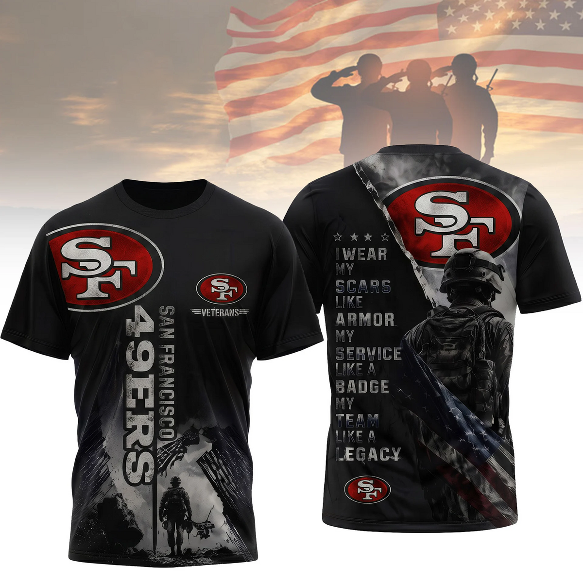 Premium NFL x SF Veterans Legacy Team 3D Shirt