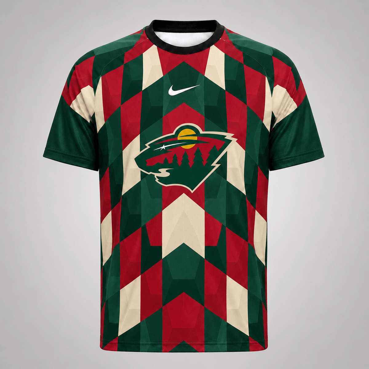 Premium NHL x MIN Vintage Diamond Grid Hockey T-Shirt