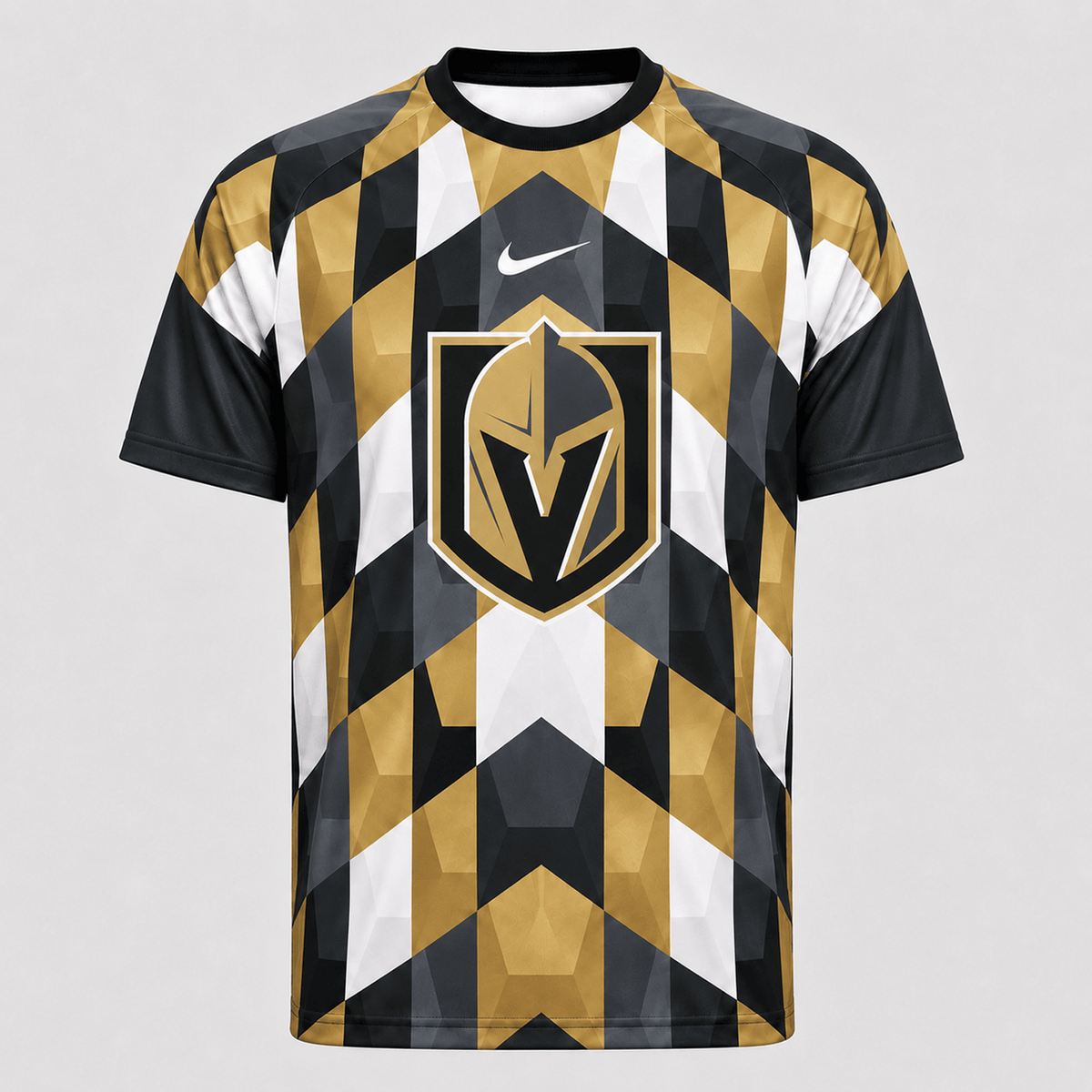 Premium NHL x VGK Vintage Diamond Grid Hockey T-Shirt