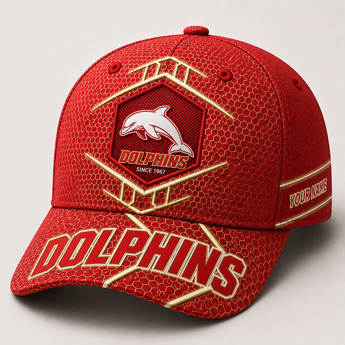Premium NRL x DOL Honeycomb Custom Name Cap for Loyal Fans