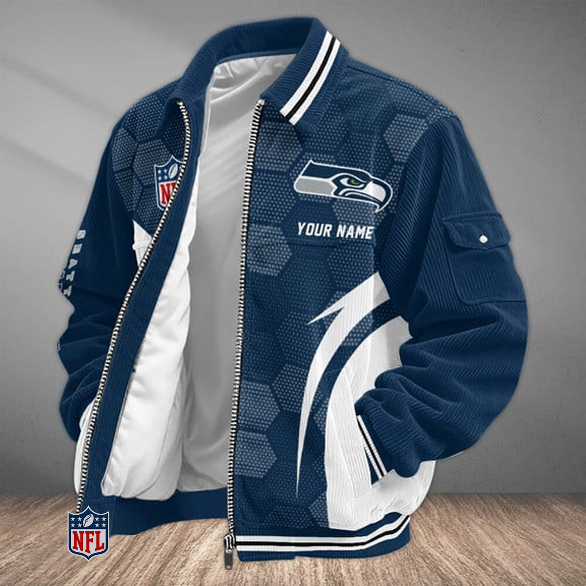 SEA x NFL Classic Varsity Corduroy Jacket