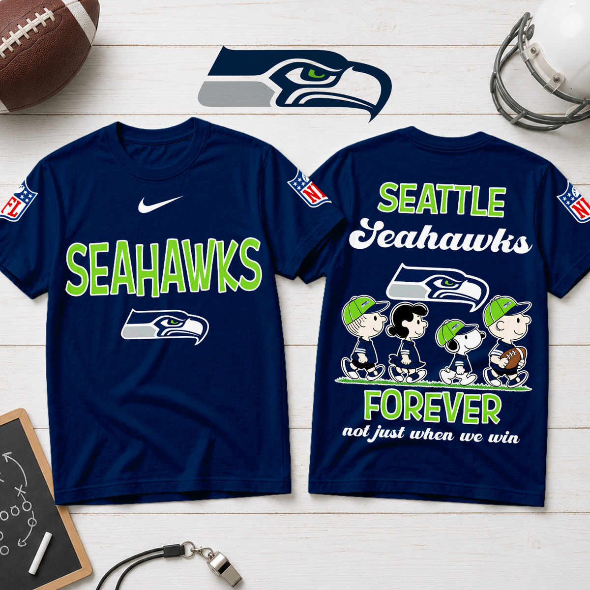 SEA x NFL Forever ƒ?? Peanuts Football Fan 3D Shirt 2007
