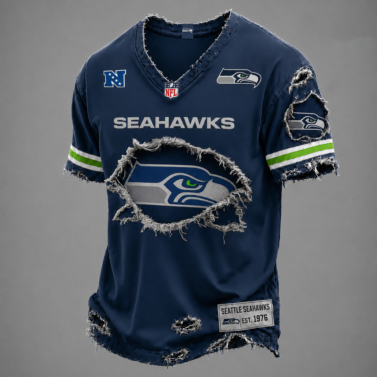 SEA x NFL LUXURY V-Neck T-Shirt V3 1906