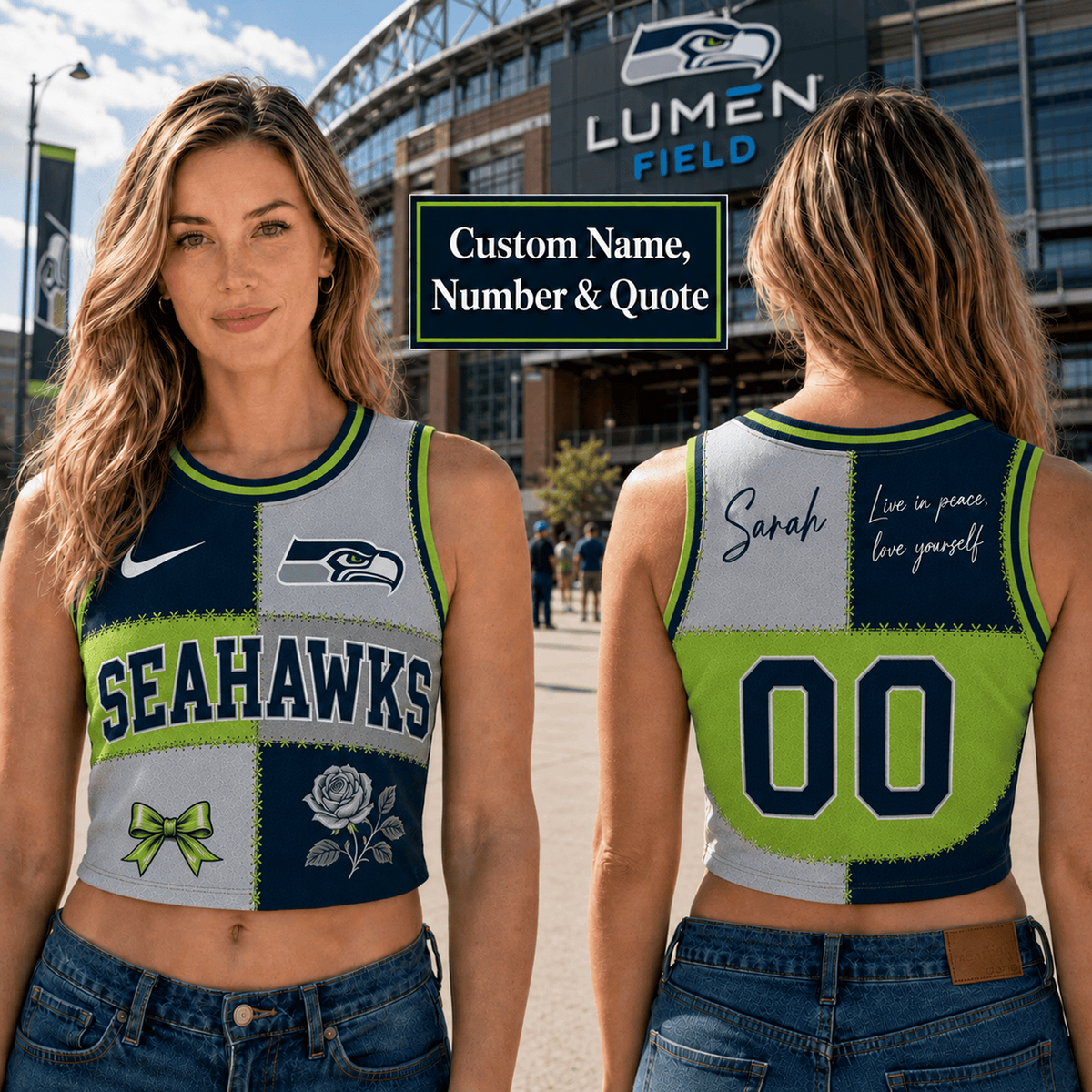 SEA x NFL Premium Women Croptop Tank Top