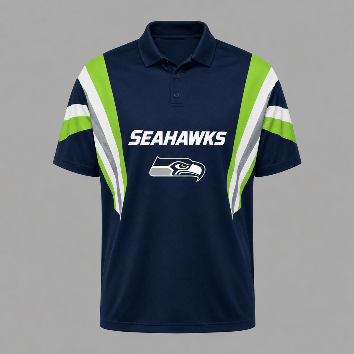 SEA x NFL Sleeve Collared Sports Polo Shirt