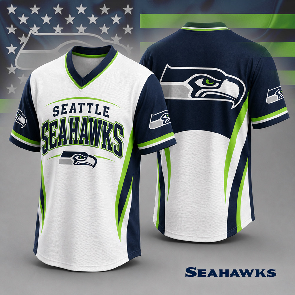 SEA x NFL Team Spirit V-Neck Jersey