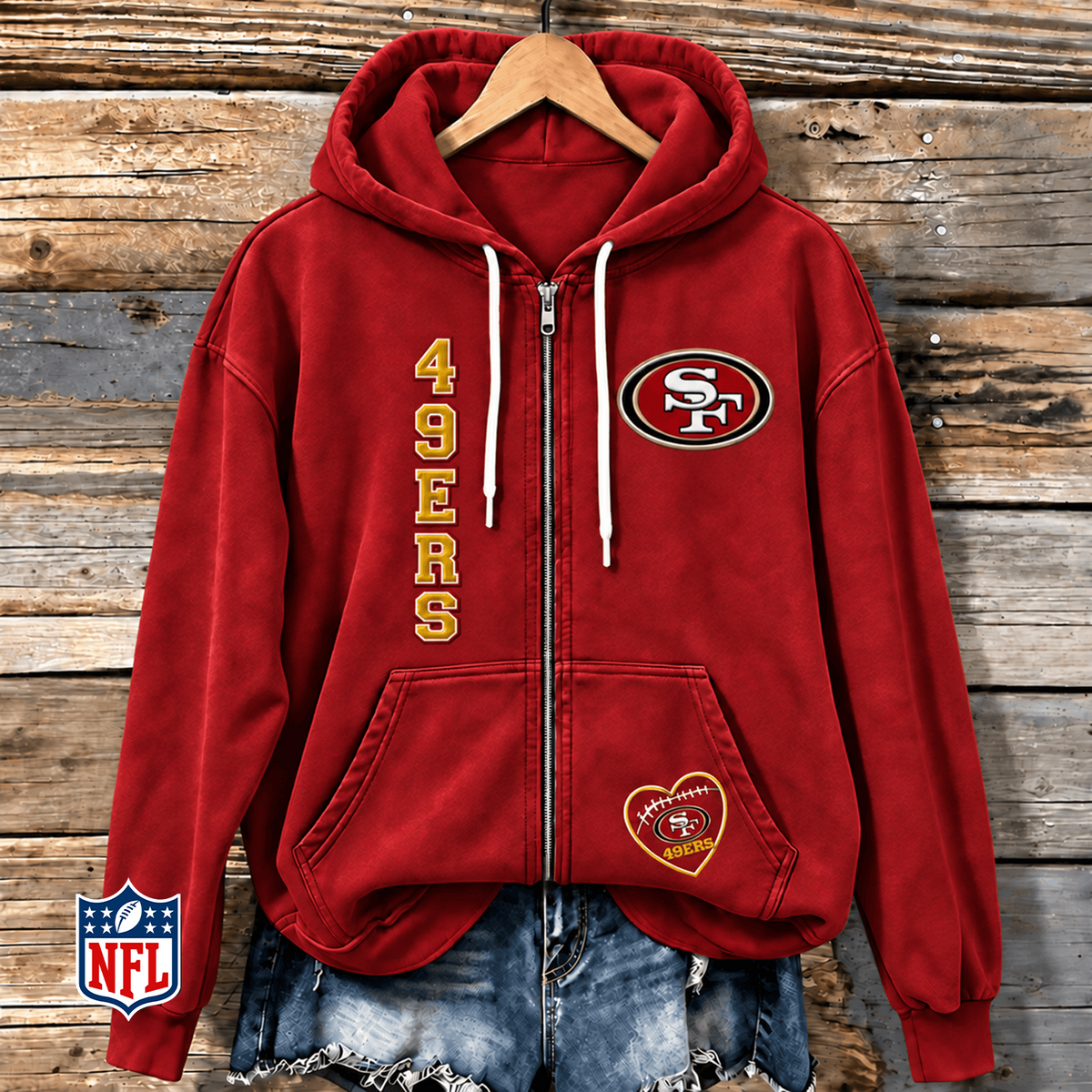 SF x NFL Full-Zip Fleece Hoodie