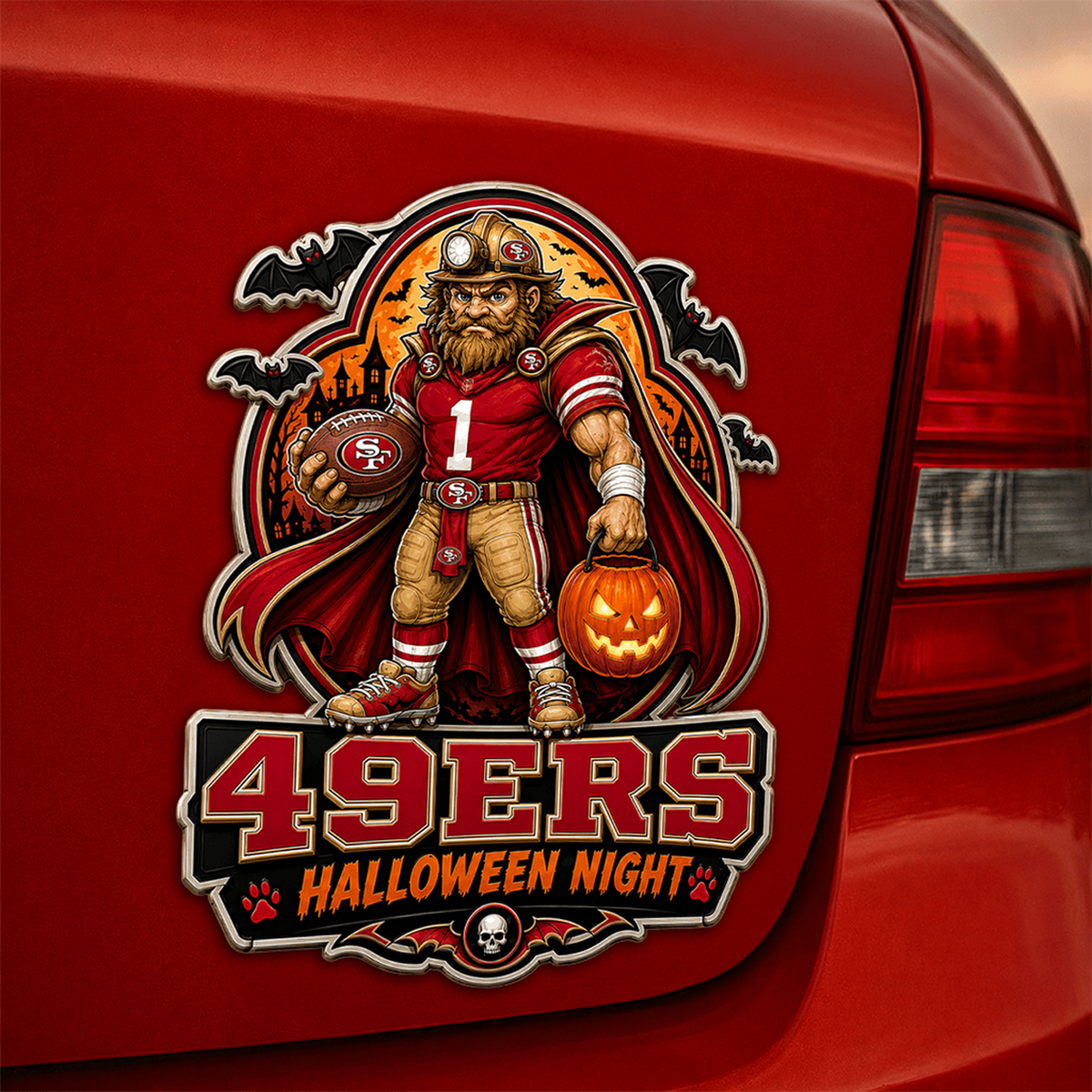 SF x NFL Halloween Edition Car Namge Badge