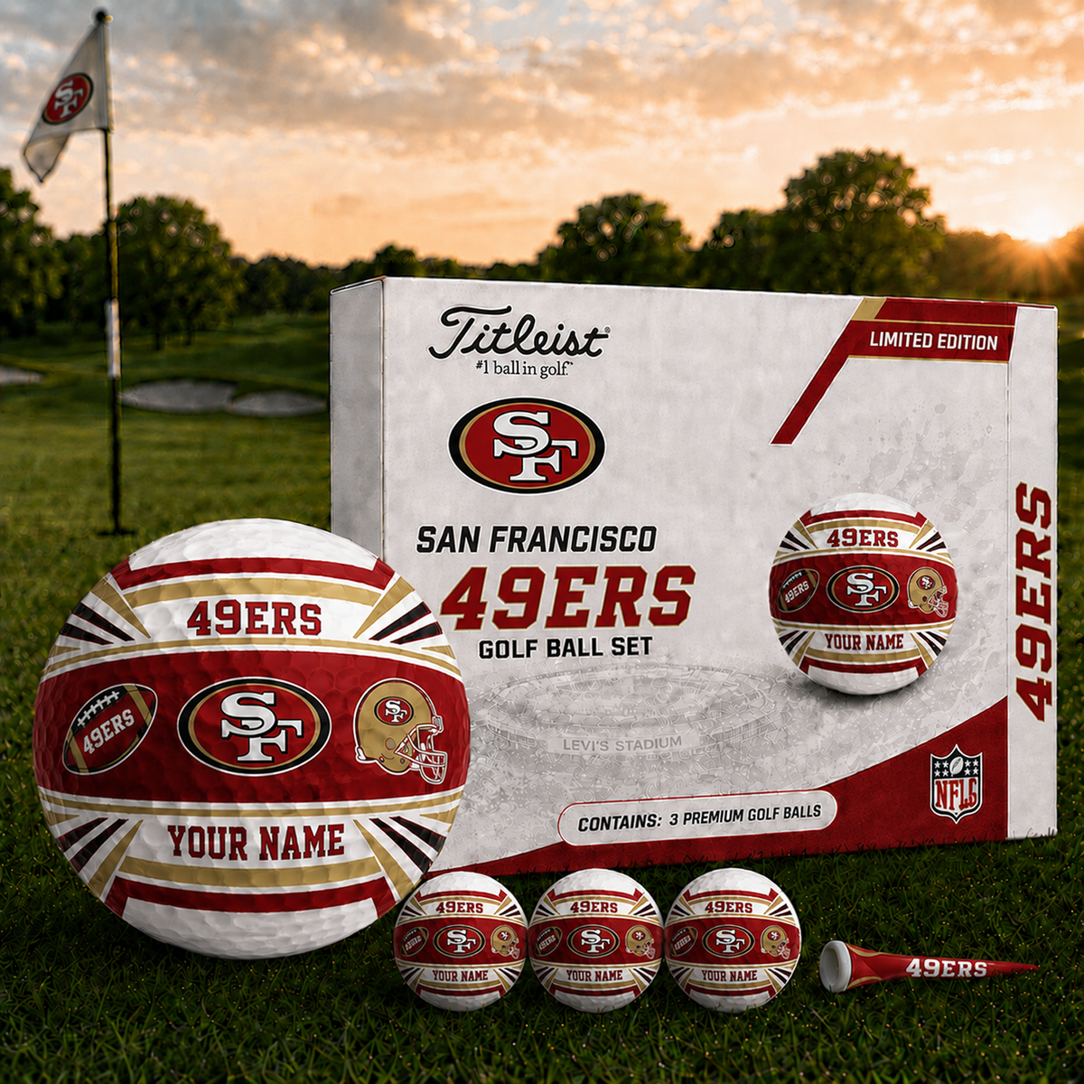 SF x NFL Inspired Golf Ball Set 3 Premium Golf Balls V2