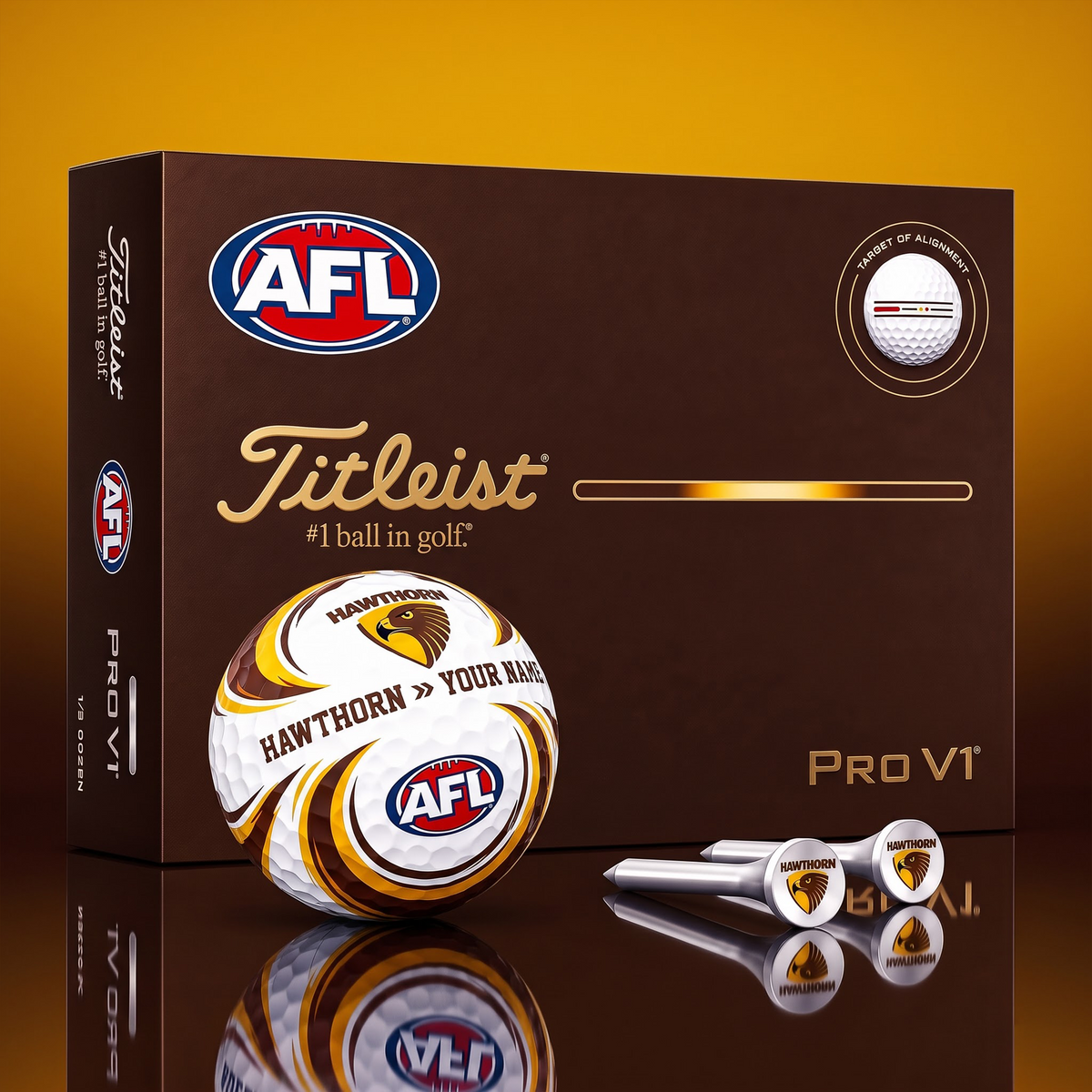 SIGNATURE AFL X HAW DELUXE PERSONALIZED GOLF BALL LIMITED EDITION V3