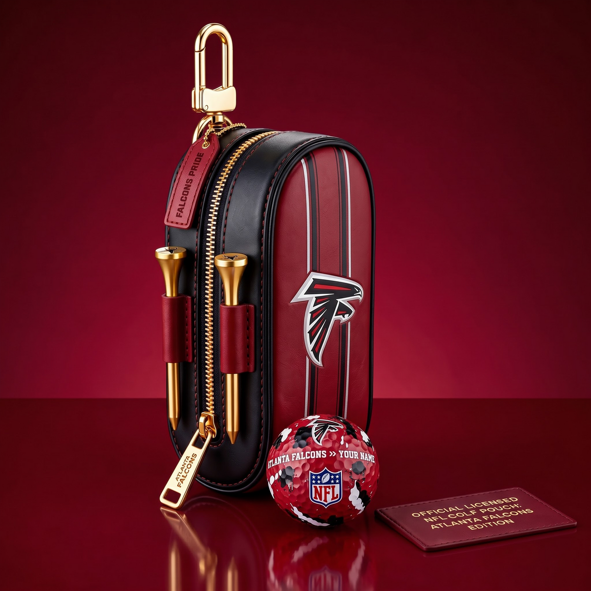 SIGNATURE NFL X AF DELUXE LEATHER GOLF POUCH FOR TOURNAMENT