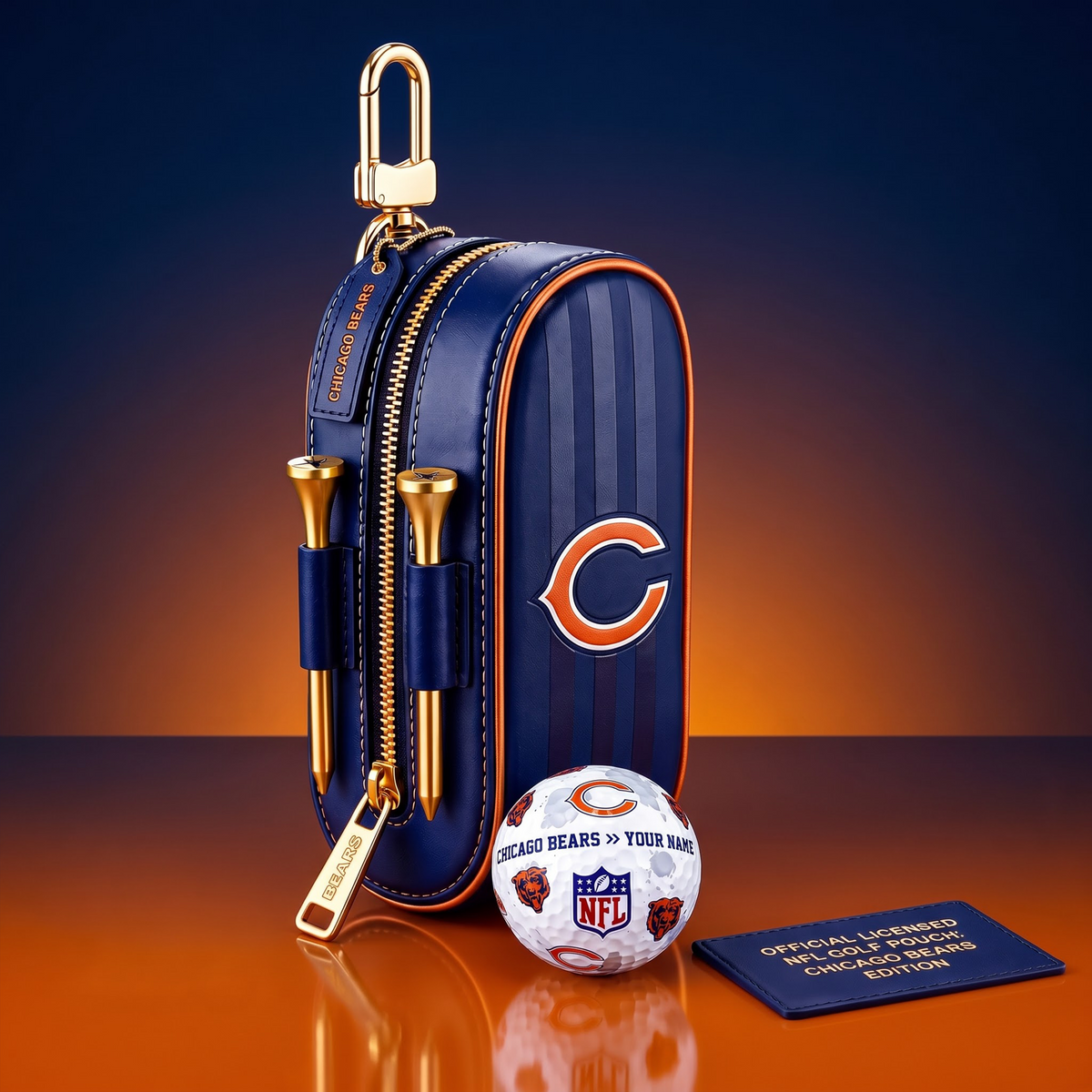 SIGNATURE NFL X CB DELUXE LEATHER GOLF POUCH FOR TOURNAMENT