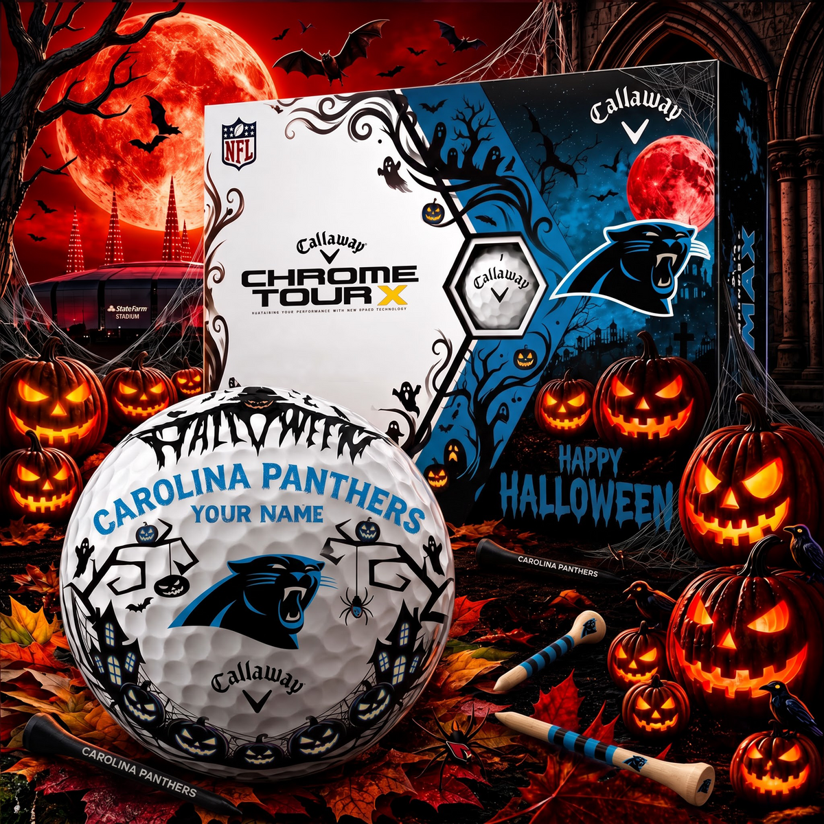 SIGNATURE NFL X CP EXCLUSIVE PERSONALIZED HALLOWEEN HORROR FAIRWAY GOLF BALL COLLECTION